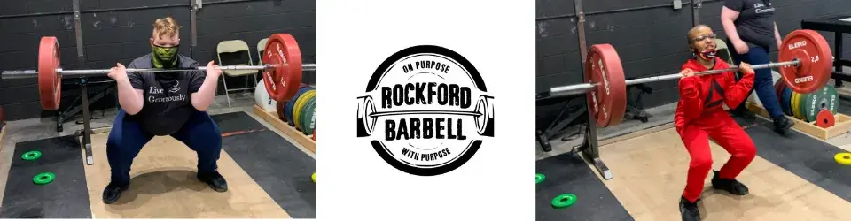 Rockford Barbell Youth Weightlifting Program. Picture of a boys lifting weights in a gym. 